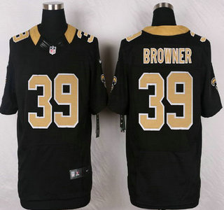 Men's New Orleans Saints #39 Brandon Browner Black Team Color NFL Nike Elite Jersey