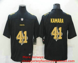 Men's New Orleans Saints #41 Alvin Kamara Black 2020 Shadow Logo Vapor Untouchable Stitched NFL Nike Limited Jersey