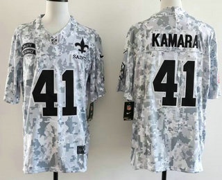 Men's New Orleans Saints #41 Alvin Kamara Limited Arctic Camo 2024 Salute to Service Jersey