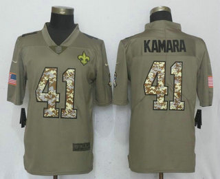 Men's New Orleans Saints #41 Alvin Kamara Olive With Camo 2017 Salute To Service Stitched NFL Nike Limited Jersey