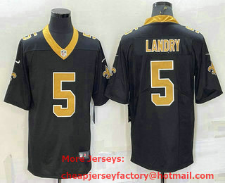 Men's New Orleans Saints #5 Jarvis Landry Black 2022 Vapor Untouchable Stitched NFL Nike Limited Jersey