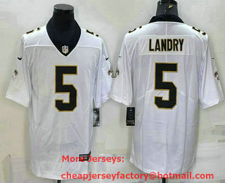 Men's New Orleans Saints #5 Jarvis Landry White 2022 Vapor Untouchable Stitched NFL Nike Limited Jersey