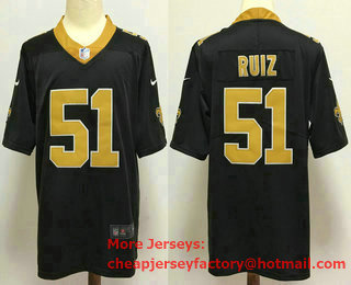 Men's New Orleans Saints #51 Cesar Ruiz Black 2017 Vapor Untouchable Stitched NFL Nike Limited Jersey