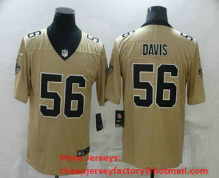 Men's New Orleans Saints #56 Demario Davis Gold 2019 Inverted Legend Stitched NFL Nike Limited Jersey