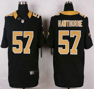 Men's New Orleans Saints #57 David Hawthorne Black Team Color NFL Nike Elite Jersey
