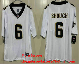 Men's New Orleans Saints #6 Tyler Shough Limited White Vapor Jersey