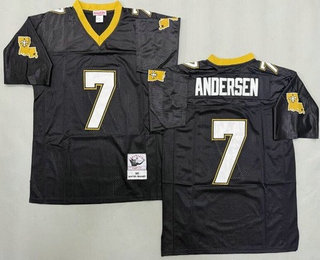 Men's New Orleans Saints #7 Morten Andersen Black 1991 Throwback Jersey