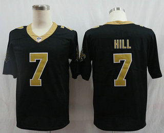 Men's New Orleans Saints #7 Taysom Hill Black 2017 Vapor Untouchable Stitched NFL Nike Limited Jersey