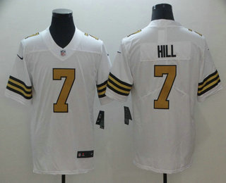 Men's New Orleans Saints #7 Taysom Hill White 2016 Color Rush Stitched NFL Nike Limited Jersey