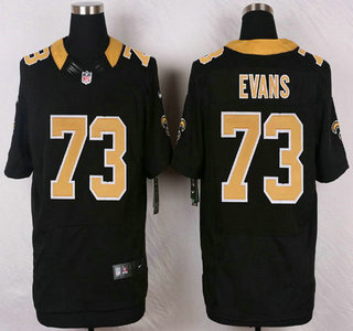 Men's New Orleans Saints #73 Jahri Evans Black Team Color NFL Nike Elite Jersey