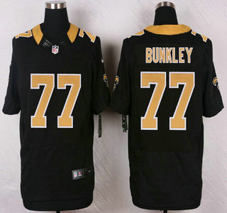Men's New Orleans Saints #77 Brodrick Bunkley Black Team Color NFL Nike Elite Jersey
