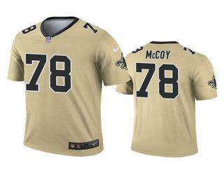 Men's New Orleans Saints #78 Erik McCoy Gold Inverted Legend Jersey