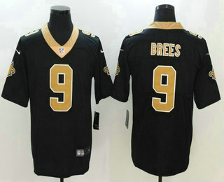 Men's New Orleans Saints #9 Drew Brees Black 2017 Vapor Untouchable Stitched NFL Nike Limited Jersey