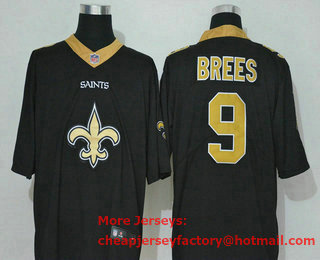 Men's New Orleans Saints #9 Drew Brees Black 2020 Big Logo Vapor Untouchable Stitched NFL Nike Fashion Limited Jersey