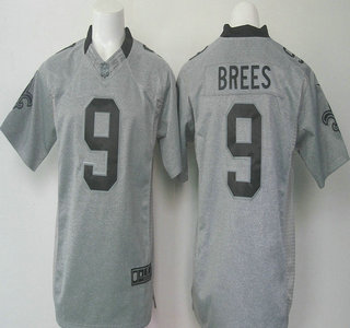 Men's New Orleans Saints #9 Drew Brees Nike Gray Gridiron 2015 NFL Gray Limited Jersey