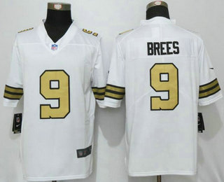 Men's New Orleans Saints #9 Drew Brees White 2016 Color Rush Stitched NFL Nike Limited Jersey