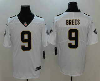 Men's New Orleans Saints #9 Drew Brees White 2017 Vapor Untouchable Stitched NFL Nike Limited Jersey