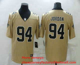 Men's New Orleans Saints #94 Cameron Jordan Gold 2019 Inverted Legend Stitched NFL Nike Limited Jersey