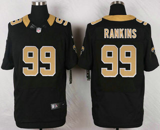 Men's New Orleans Saints #99 Sheldon Rankins Black Team Color NFL Nike Elite Jersey