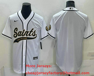 Men's New Orleans Saints Blank Grey Stitched Cool Base Nike Baseball Jersey