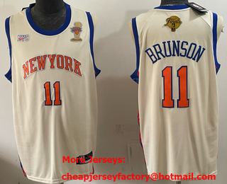 Men's New Yok Knicks #11 Jalen Brunson 2026 Finals Patch And Finals Champions Patch Stitched Jersey
