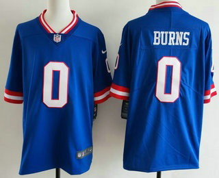 Men's New York Giants #0 Brian Burns Limited Blue Classic Vapor Jersey