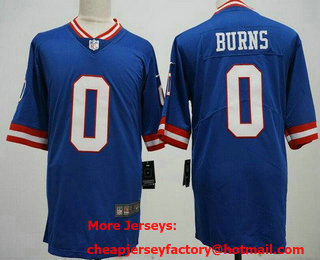 Men's New York Giants #0 Brian Burns Limited Blue Classic Vapor Jersey