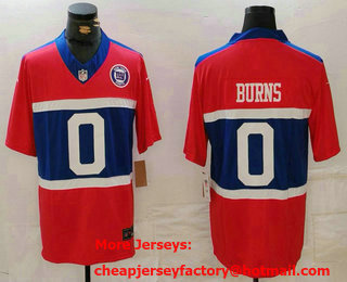 Men's New York Giants #0 Brian Burns Limited Red Alternate FUSE Team Patch Vapor Jersey
