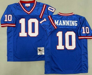 Men's New York Giants #10 Eli Manning Blue 2004 Throwback Jersey