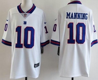 Men's New York Giants #10 Eli Manning Limited White Throwback Vapor Jersey