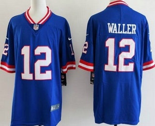 Men's New York Giants #12 Darren Waller Limited Blue Classic Vapor Jersey