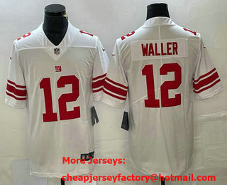 Men's New York Giants #12 Darren Waller White Vapor Untouchable Limited Stitched Jersey
