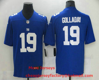 Men's New York Giants #19 Kenny Golladay Blue 2021 Vapor Untouchable Stitched NFL Nike Limited Jersey