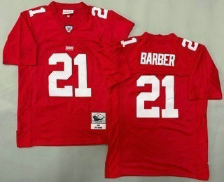Men's New York Giants #21 Tiki Barber Red 2004 Throwback Jersey