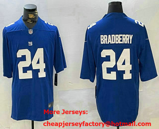 Men's New York Giants #24 James Bradberry Blue Vapor Limited Stitched Jersey