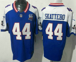 Men's New York Giants #44 Cam Skattebo Limited Blue Thanksgiving FUSE Vapor Jersey