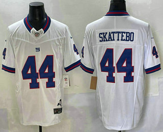 Men's New York Giants #44 Cam Skattebo Limited FUSE White Throwback Vapor Jersey