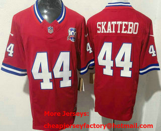 Men's New York Giants #44 Cam Skattebo Limited Red 100 Seasons FUSE Vapor Jersey
