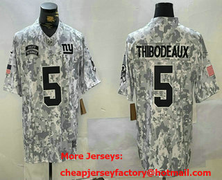 Men's New York Giants #5 Kayvon Thibodeaux Arctic Camo 2024 FUSE Salute to Service Limited Stitched Jersey