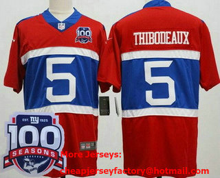Men's New York Giants #5 Kayvon Thibodeaux Limited Red Alternate 100 Seasons Vapor Jersey