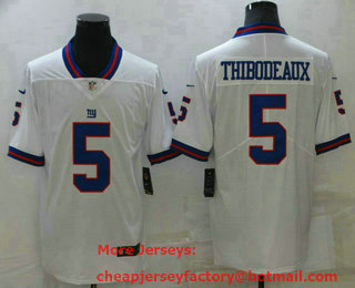 Men's New York Giants #5 Kayvon Thibodeaux White 2016 Color Rush Stitched NFL Nike Limited Jersey