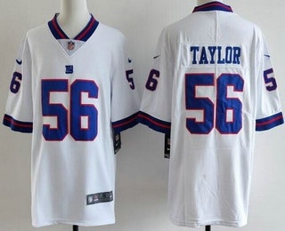 Men's New York Giants #56 Lawrence Taylor Limited White Throwback Vapor Jersey