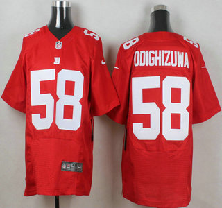 Men's New York Giants #58 Owamagbe Odighizuwa Red Alternate NFL Nike Elite Jersey