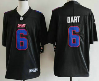 Men's New York Giants #6 Jaxson Dart Black Fashion Vapor Jersey