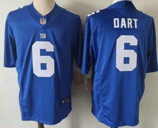 Men's New York Giants #6 Jaxson Dart Limited Blue FUSE Vapor Jersey
