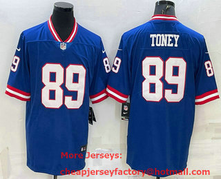 Men's New York Giants #89 Kadarius Toney Royal Vapor Untouchable Classic Retired Player Stitched Jersey