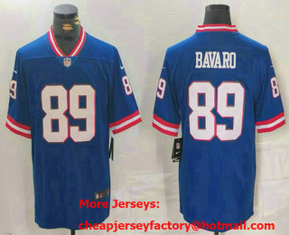Men's New York Giants #89 Mark Bavaro Royal Vapor Untouchable Classic Stitched Jersey