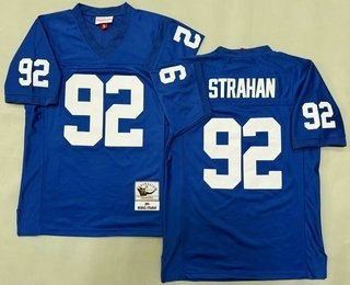 Men's New York Giants #92 Michael Strahan Blue 1994 Throwback Jersey