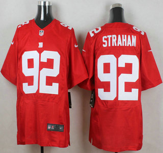Men's New York Giants #92 Michael Strahan Red Alternate NFL Nike Elite Jersey