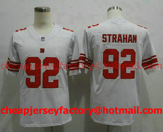 Men's New York Giants #92 Michael Strahan White 2017 Vapor Untouchable Stitched NFL Nike Limited Jersey